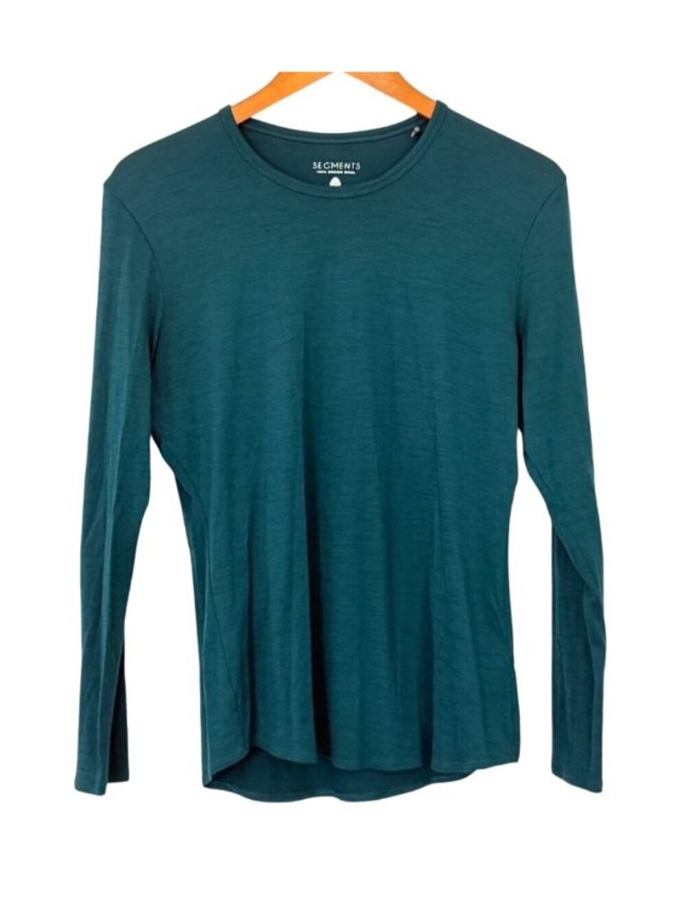 Segments Women's Merino Wool Top Green Long Sleeve Round Neck Base Layer Size L